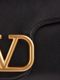 Stud Sign Leather Shoulder Bag