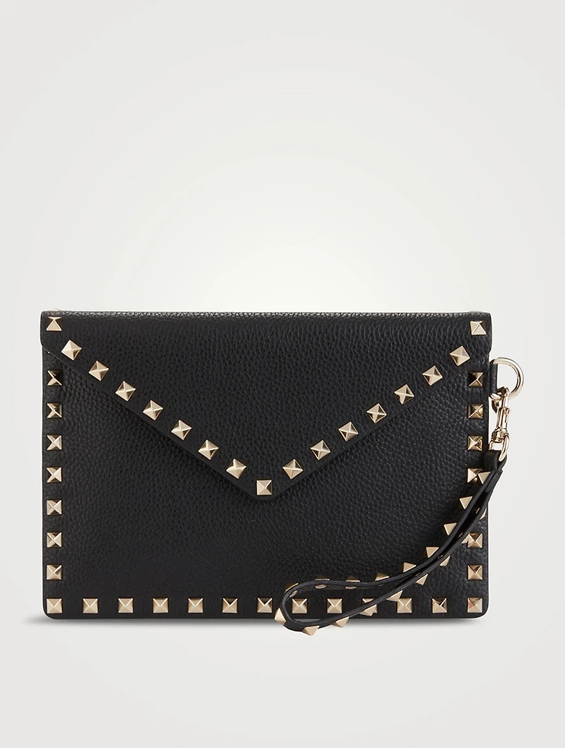 Medium Rockstud Leather Envelope Pouch