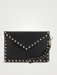 Medium Rockstud Leather Envelope Pouch