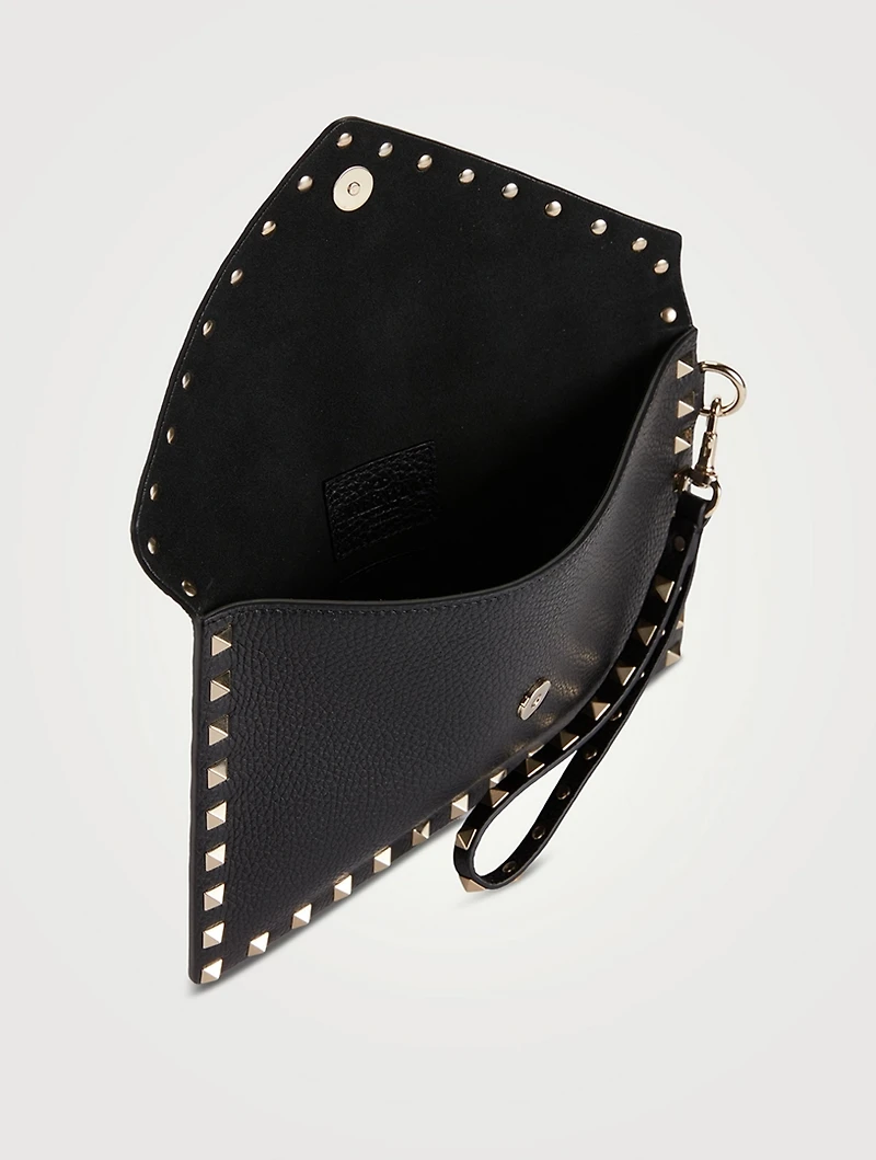 Medium Rockstud Leather Envelope Pouch