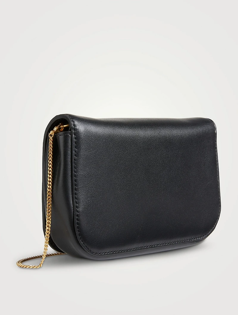 VLOGO Crystal-Embellished Leather Crossbody Bag