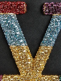 VLOGO Crystal-Embellished Leather Crossbody Bag