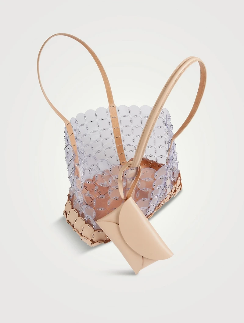 Disc PVC And Leather Tote Bag