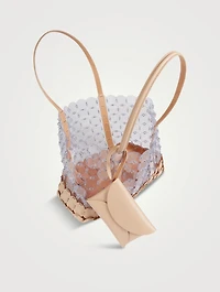 Disc PVC And Leather Tote Bag