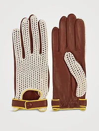 Biarritz Leather And Cotton Driving Gloves