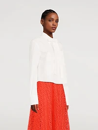 Embroidered Butterfly Shirt With Neck Tie