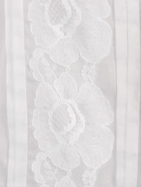 Cotton Lace Shirt With Scarf