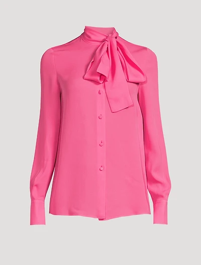 Silk Georgette Blouse With Scarf