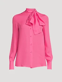 Silk Georgette Blouse With Scarf