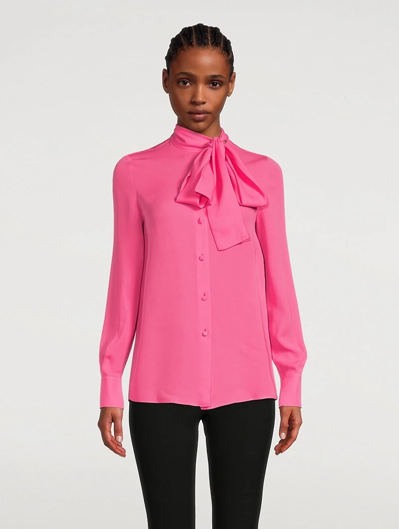 Silk Georgette Blouse With Scarf