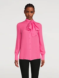 Silk Georgette Blouse With Scarf
