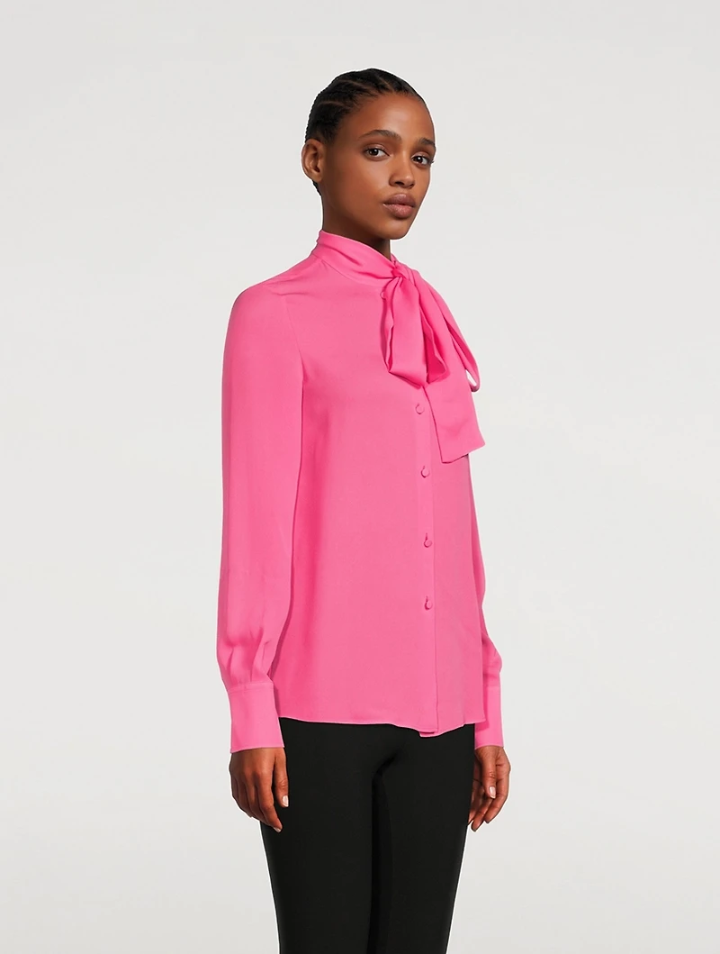Silk Georgette Blouse With Scarf
