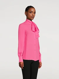 Silk Georgette Blouse With Scarf
