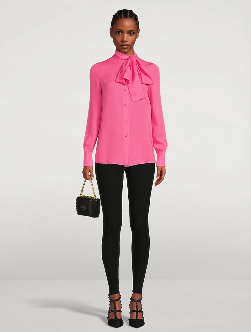 Silk Georgette Blouse With Scarf