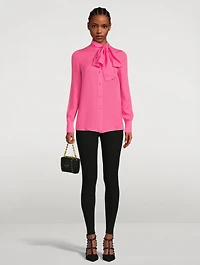 Silk Georgette Blouse With Scarf