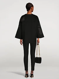 Compact Kimono Jacket With Butterfly Appliqué