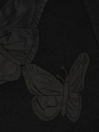 Compact Kimono Jacket With Butterfly Appliqué
