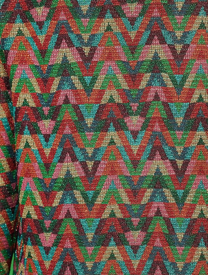 Lurex V Optical Jacquard Cardigan Dress