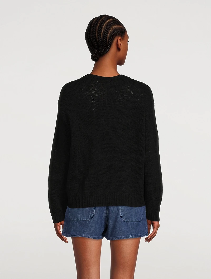 Embroidered Butterfly Wool Sweater