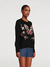 Embroidered Butterfly Wool Sweater