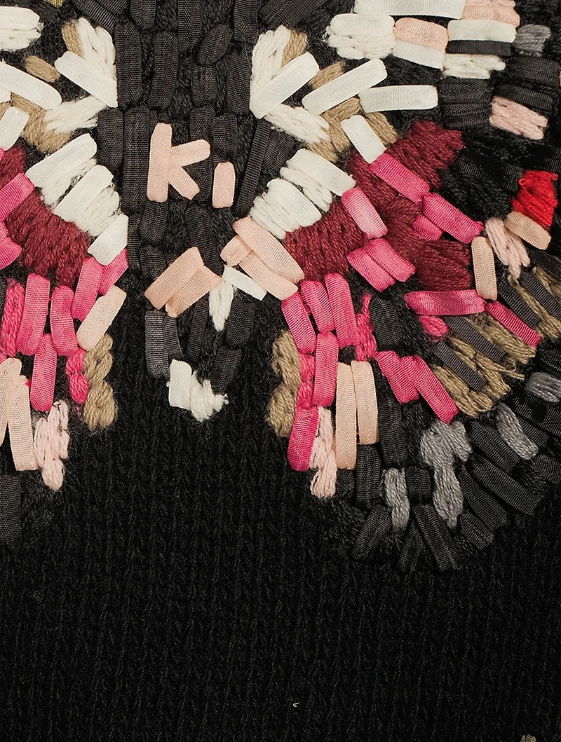 Embroidered Butterfly Wool Sweater