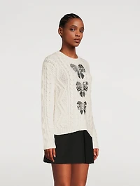 Sequin-Embellished Cable-Knit Sweater