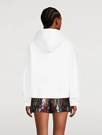 Sequin-Embellished Cropped Hoodie