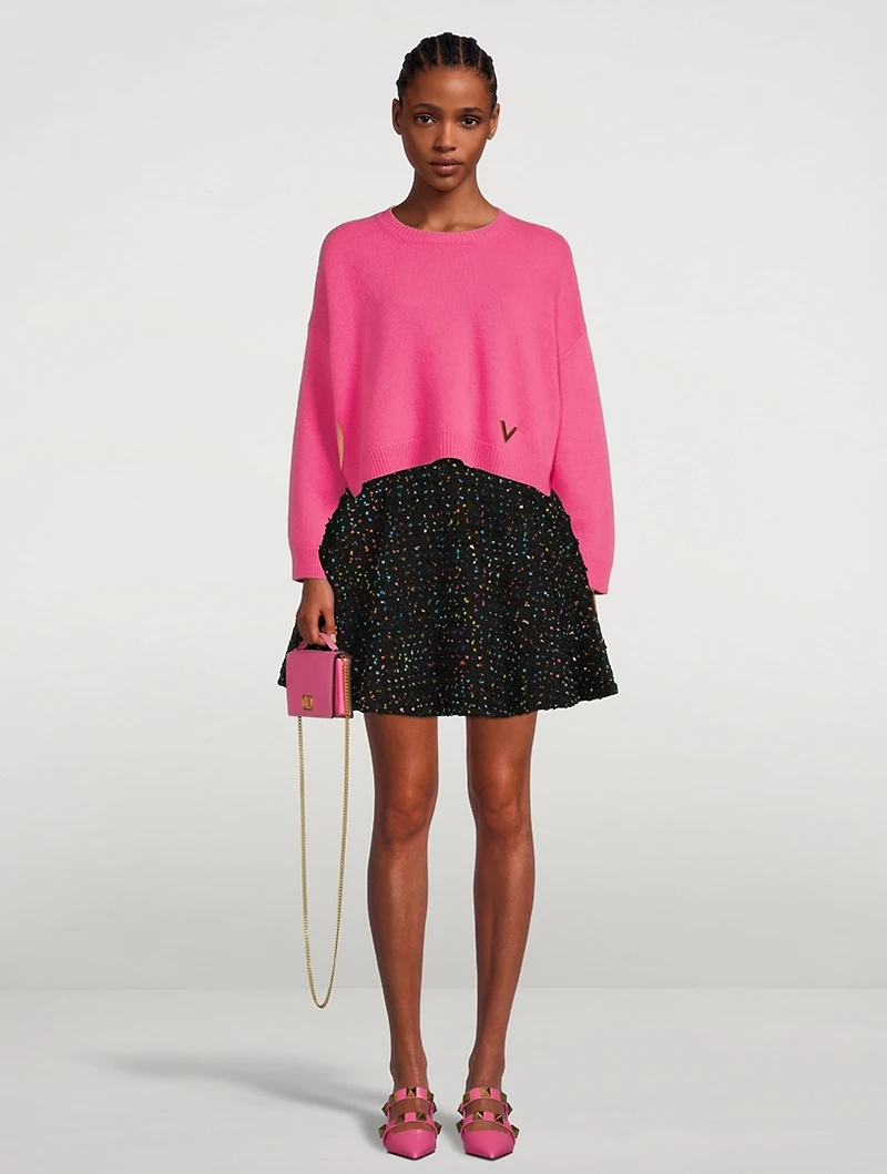 Tweed Pois Mini Skirt