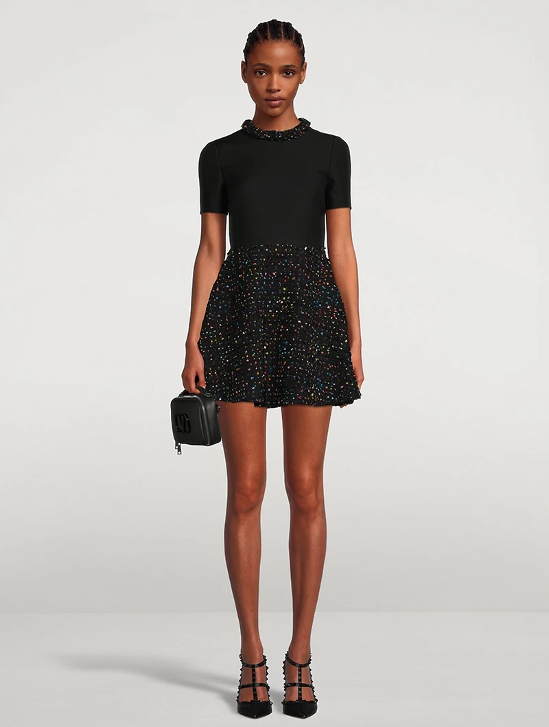 Tweed Pois Mini Dress