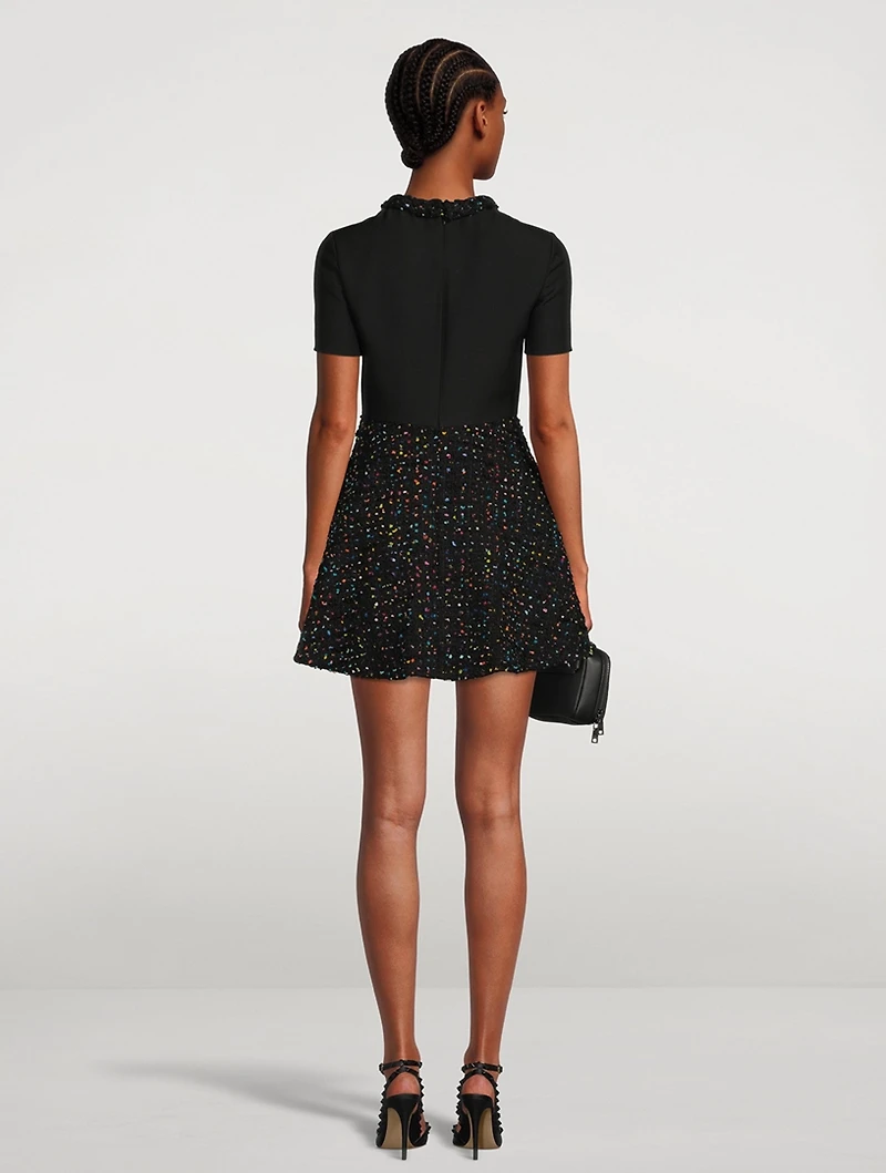 Tweed Pois Mini Dress