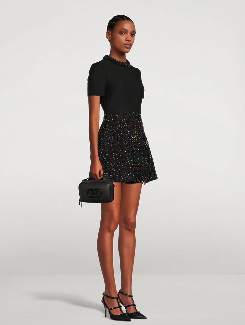 Tweed Pois Mini Dress