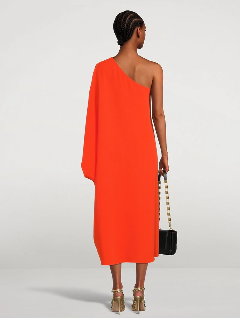 Silk Cady One-Shoulder Dress