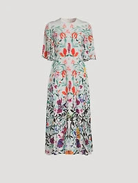 Silk Crepe De Chine Dress Floral Print