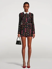 Belted Romper Floral Print