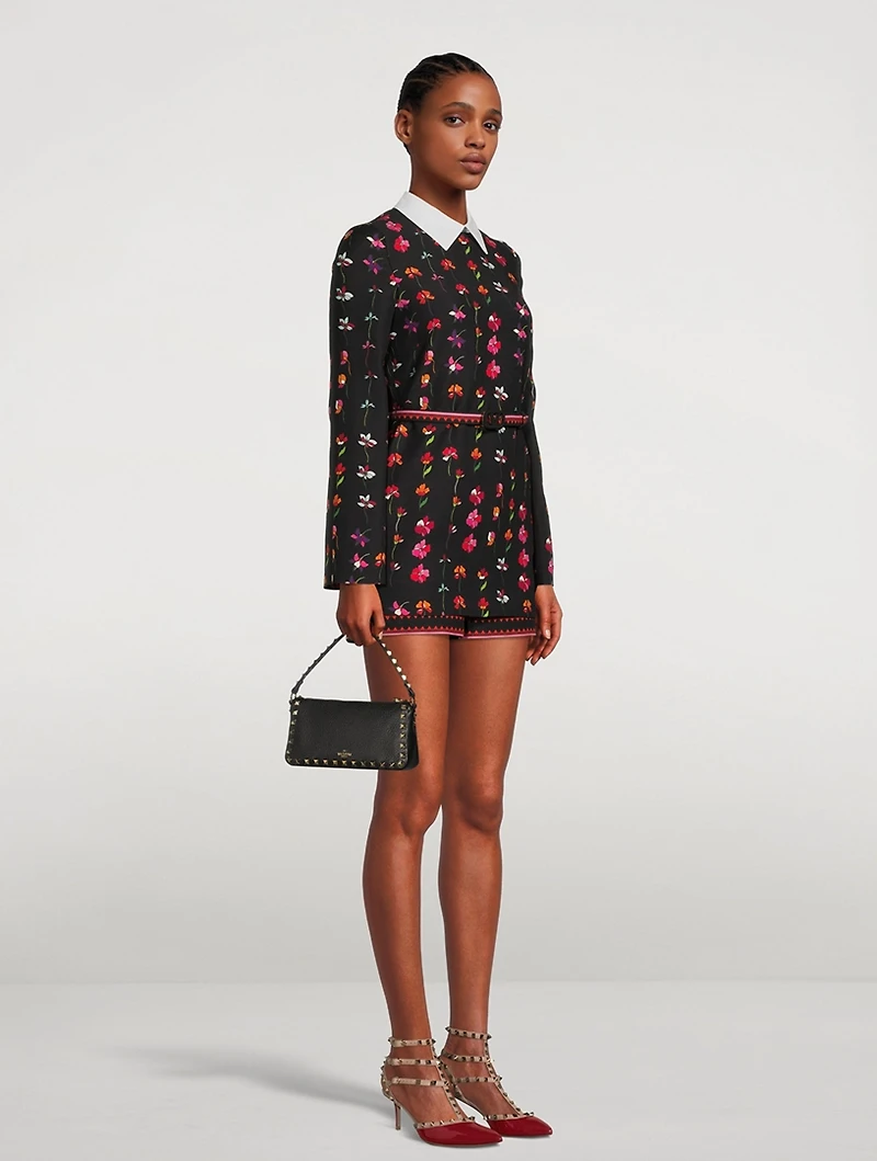 Belted Romper Floral Print