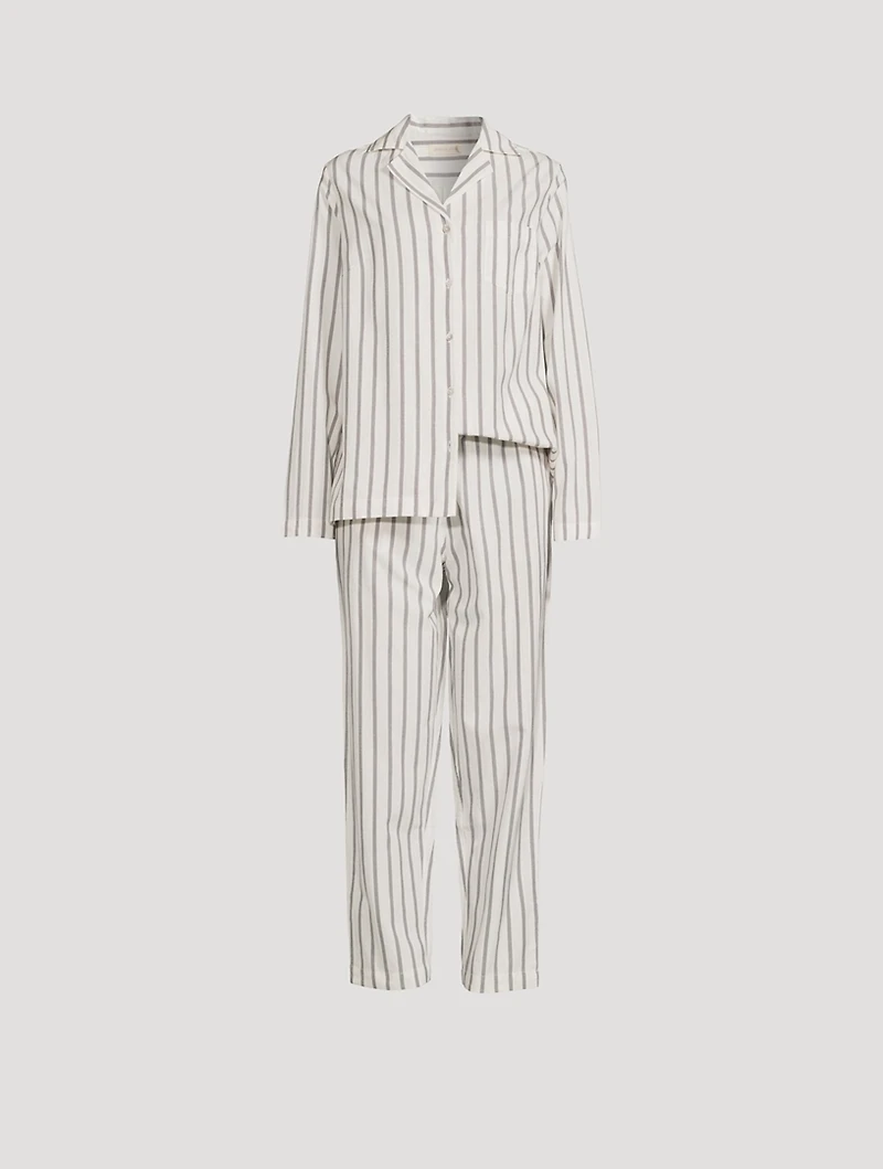 Classic Organic Cotton Pajama Set Stripe Print