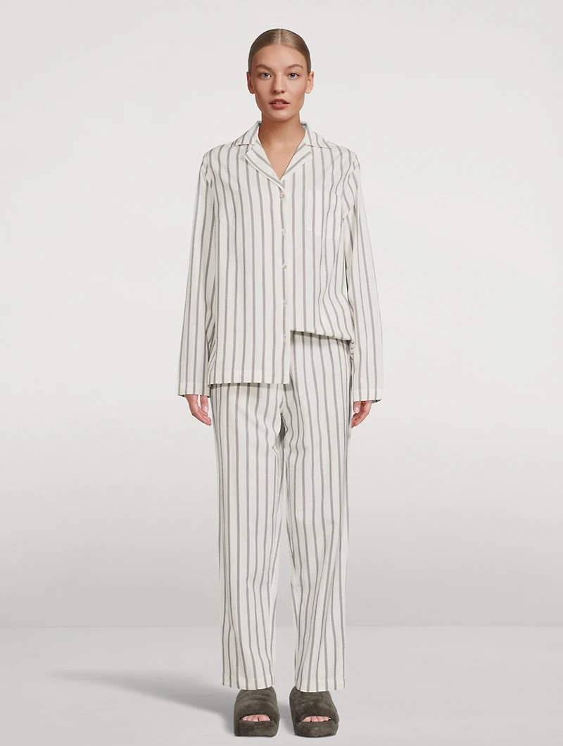 Classic Organic Cotton Pajama Set Stripe Print