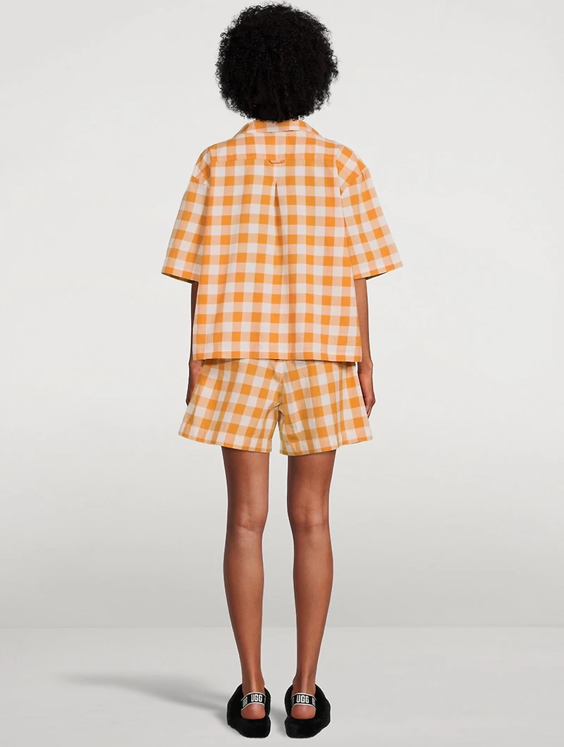Camilla Organic Cotton Short Pajama Set Gingham Print