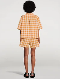 Camilla Organic Cotton Short Pajama Set Gingham Print