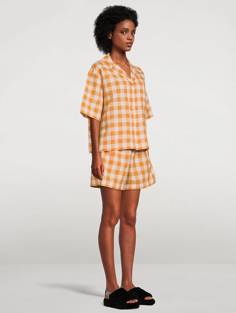 Camilla Organic Cotton Short Pajama Set Gingham Print