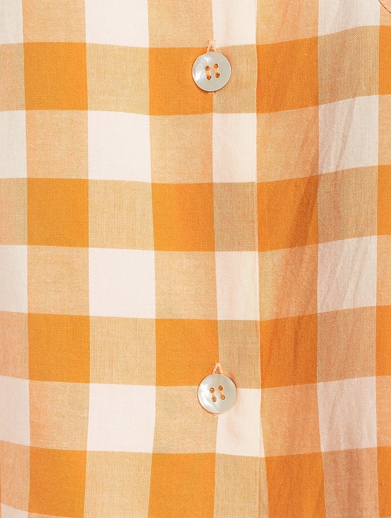 Camilla Organic Cotton Short Pajama Set Gingham Print