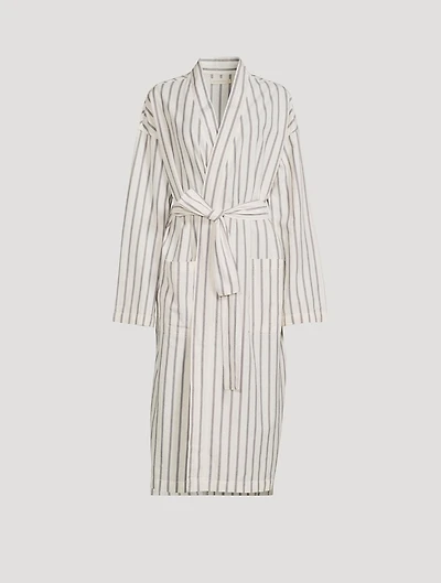 Everyone Organic Cotton And Linen Robe Stripe Print