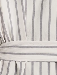 Everyone Organic Cotton And Linen Robe Stripe Print