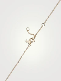 14K Gold Full Cut Diamond Heart Choker Necklace