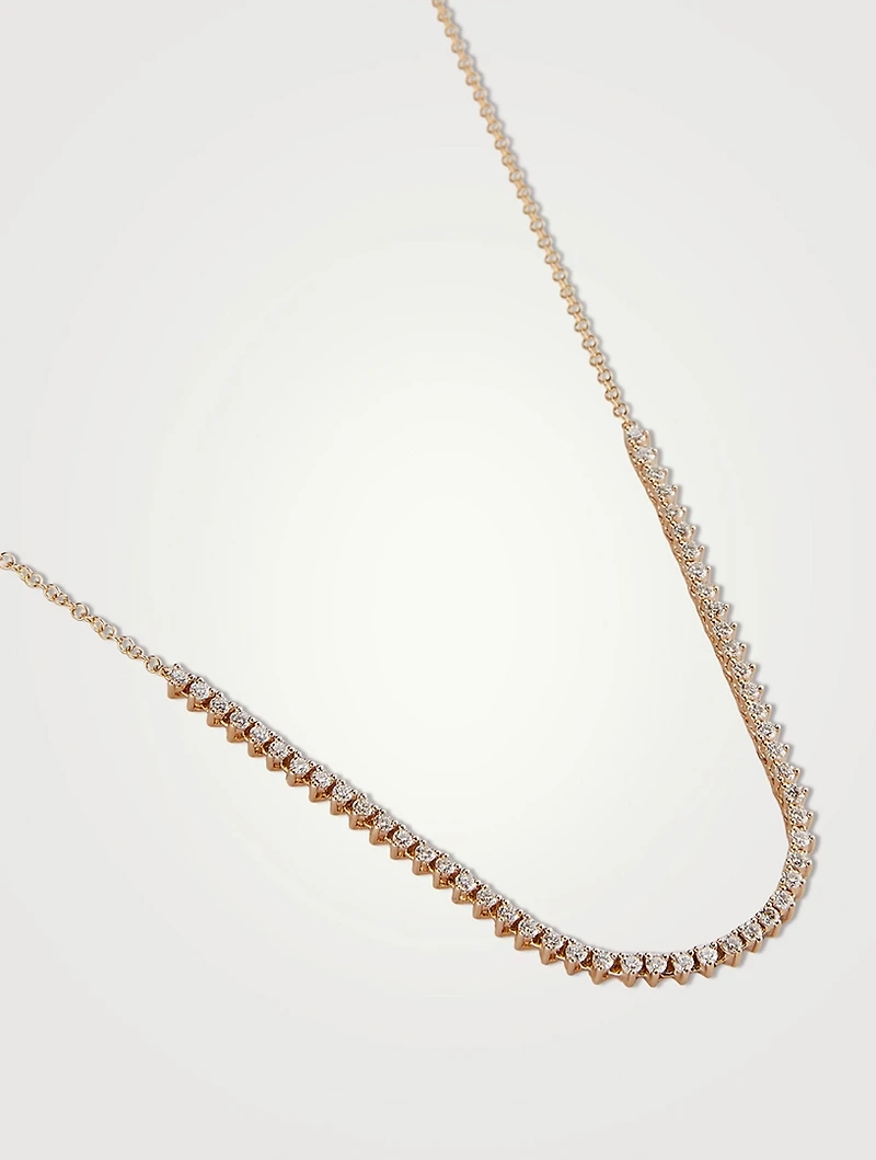 14K Gold Diamond Segment Necklace