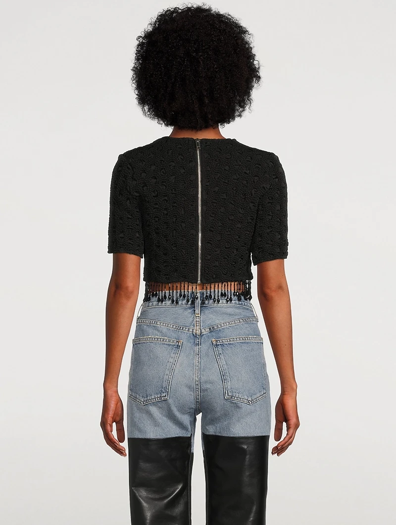 Beaded Fringe Crop Top