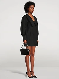 Jacquard Organza Ruffle Collar Dress