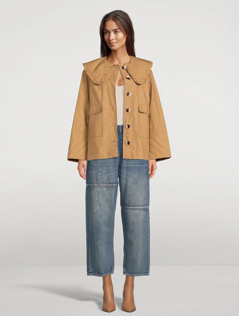 Canvas Frill Collar Jacket