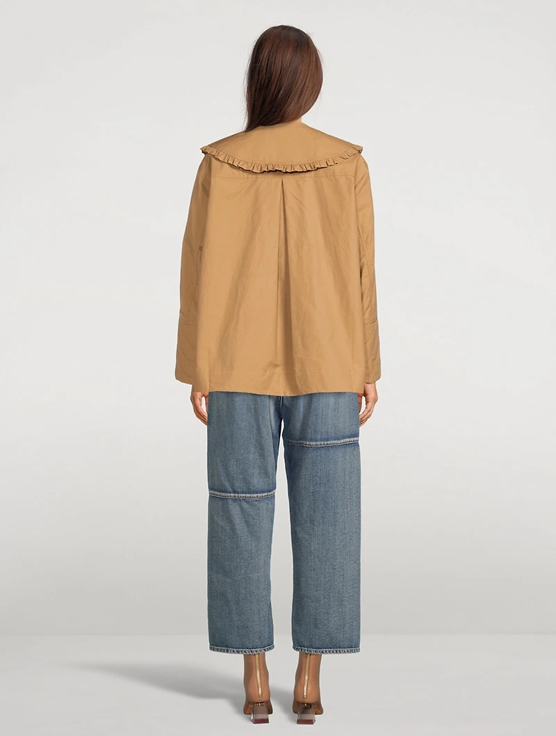 Canvas Frill Collar Jacket