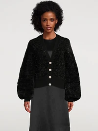 Sparkle Knit Cardigan With Crystal Buttons